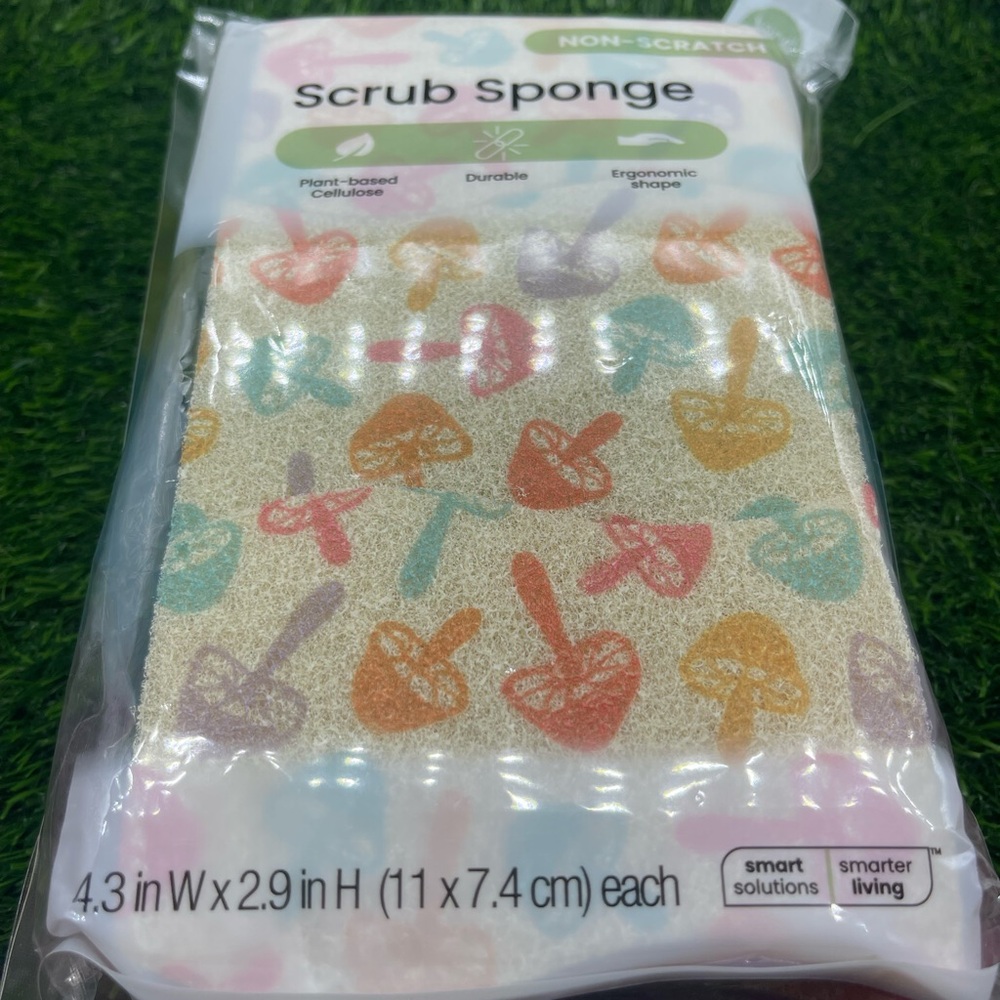 Smart Living Colorful Mushroom Scrub Sponge Pack, NWT 🧽